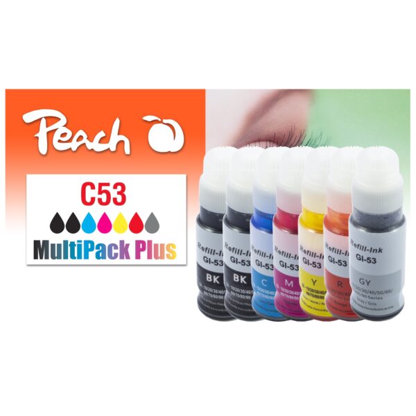 Peach C53  7 Druckerpatronen (2*bk