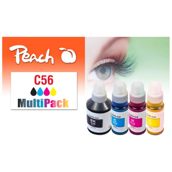 Peach C56  4 Druckerpatronen (bk