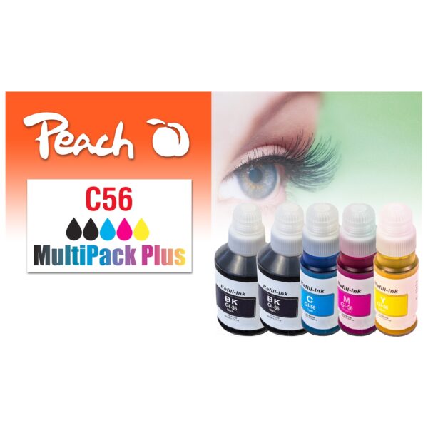 Peach C56  5 Druckerpatronen (2*bk