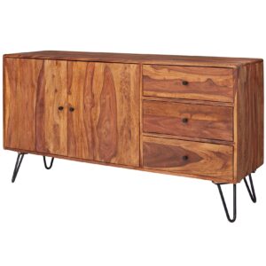 FineBuy Sideboard Landhaus Sheesham Kommode Holz Massiv Anrichte Standschrank