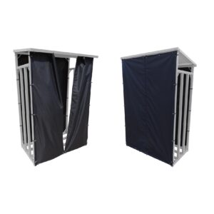 Grasekamp Wetterschutz Set Front und Rückwand zu  Kaminholzunterstand 130x70x203cm  PVC Schwarz