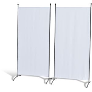 Grasekamp Doppelpack Stellwand 85x180 cm - weiß -  Paravent Raumteiler Trennwand  Sichtschutz