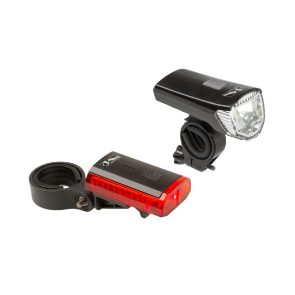 M-Wave Atlas K 11 Akkulampen Set LED Fahrradlampe Fahrradlicht StVZO Fahrrad Lampe USB