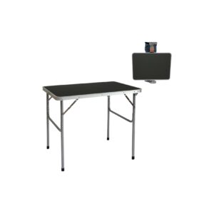 Campingtisch Aluminium Klapptisch 60x80x67cm Stahlrahmen MDF-Tischplatte Dunkelgrau praktisches Koff