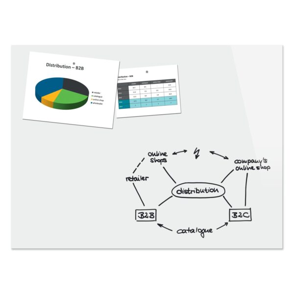 Be!Board Glas Magnettafel Whiteboard rein-weiß