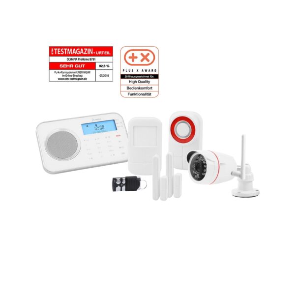 OLYMPIA ProHome 8791 Funk-Alarmanlagen System mit WLAN/GSM und Smart Home Funktionen