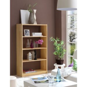 TiCAA Standregal Bücherregal Kiefer Natur H145cm