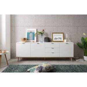 Finori Sideboard "Bjarne" Weiß / Sonoma-Eiche