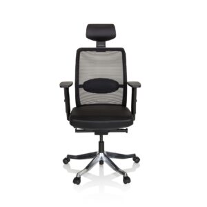 Luxus Chefsessel SENATOR PRO Leder/Netzstoff mit Armlehnen (höhenverstellbar) hjh OFFICE