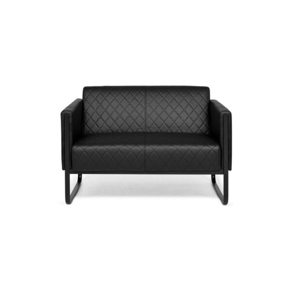 Lounge Sofa ARUBA BLACK Kunstleder mit Armlehnen hjh OFFICE