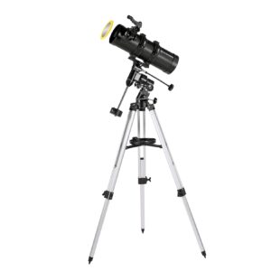 BRESSER Pluto 114/500 EQ3 Spiegelteleskop mit Smartphone-Adapter & Sonnenfilter