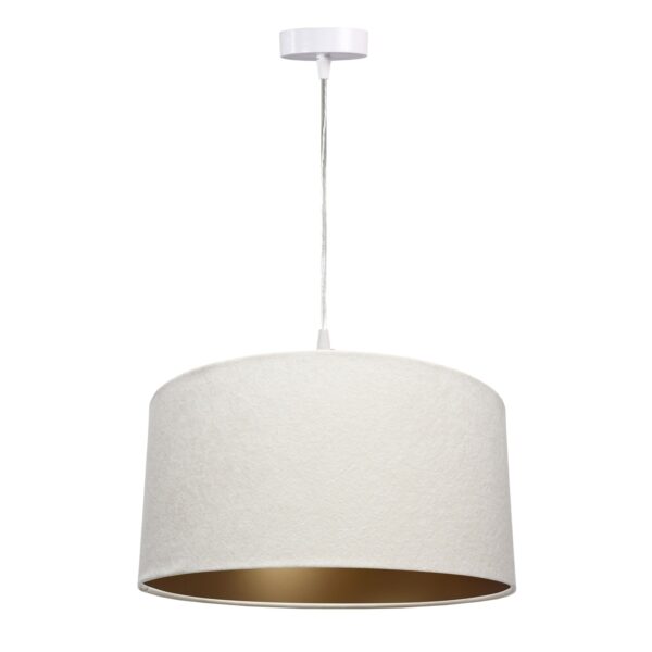 Pendelleuchte Hängeleuchte Jalua P Velours creme & gold Ø 40 cm 10626