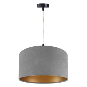 Pendelleuchte Hängeleuchte Jalua P Velours grey & gold Ø 50 cm 10673