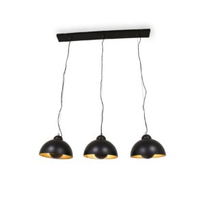 Hängeleuchte Pendelleuchte Everaldo sand black & gold 3x Ø 30 cm E27 11051