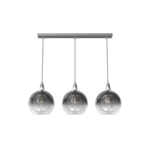 Pendelleuchte Hängeleuchte Mariopa P3 Silber 3 x E27 Metall + Glas 60 cm 11163