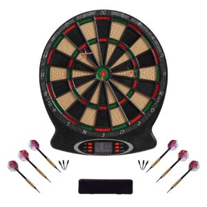 Best Sporting Dart Set London Xtra mit 12 Dartpfeilen/Ersatzspitzen & Etui I Dartscheibe elektronisch im hochwertigen Set I elektronische Dartscheibe mit Zubehör I Dartautomat 8 Spieler