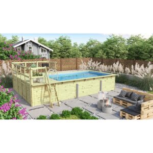 Karibu   Rechteckiger kdi Massivholz Pool 308