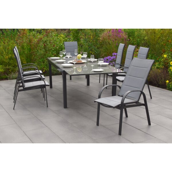 Merxx Gartenmöbel Set 9tlg. "Marini Set" mit Semi-Ausziehtisch und 8 Stühlen