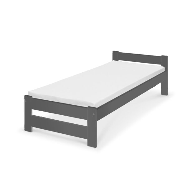 Coemo Classico Bett Massivholz Kiefer 80x200cm anthrazit