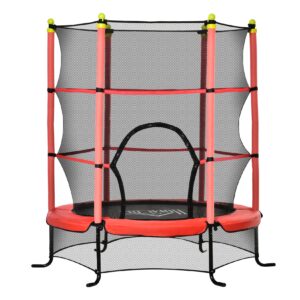 HOMCOM Trampoline mit Sicherheitsnetz rot Ø163 x 163H cm