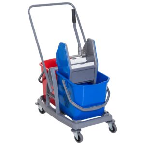 HOMCOM Wischwagen mit 2 Eimern blau