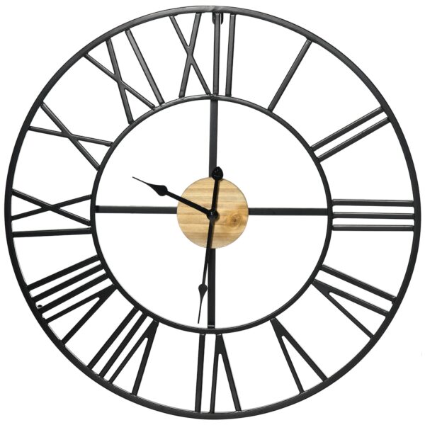 HOMCOM Wanduhr inkl. Ersatzteilen schwarz 60L x 4B x 60H cm