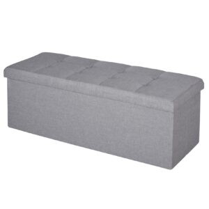 HOMCOM Sitzbank mit Stauraum grau 110 x 38 x 38 cm (BxTxH)