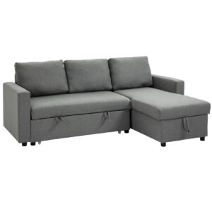 HOMCOM Ecksofa mit Stauraum grau 211