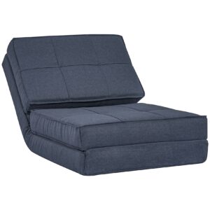 HOMCOM Bodensofa mit Sitzkissen blau 61L x 73B x 58H cm