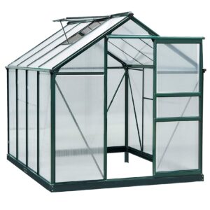 Outsunny Gewächshaus mit Fenster und Tür transparent 190L x 252B x 201H cm