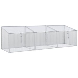 Outsunny Gewächshaus mit verstellbarer Dachöffnung silber 180L x 51B x 51H cm