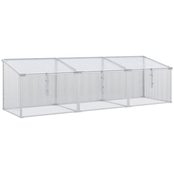 Outsunny Gewächshaus mit verstellbarer Dachöffnung silber 180L x 51B x 51H cm