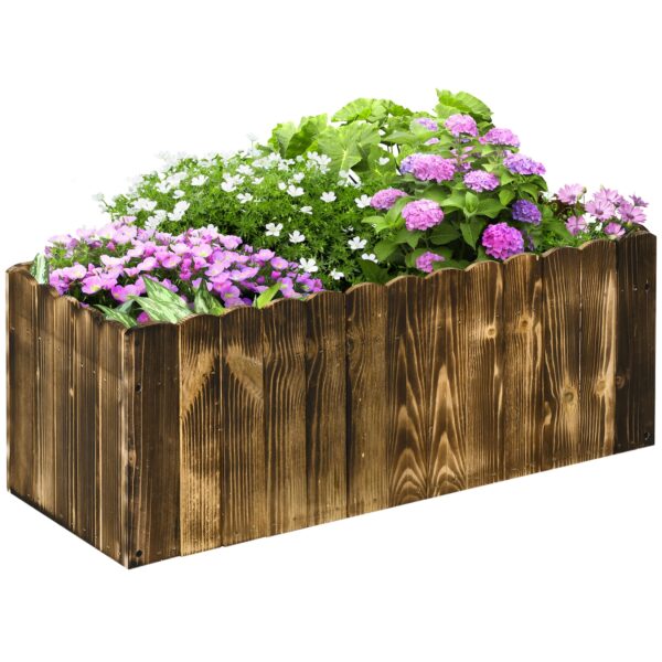 Outsunny Hochbeet mit Holzplatte braun 80L x 33B x 30H cm