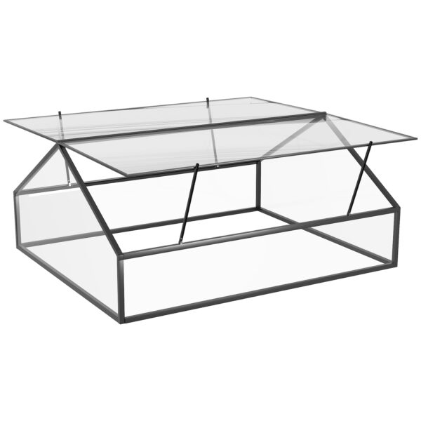 Outsunny Gewächshaus mit einstellbarem Dach transparent 117L x 97B x 52H cm