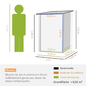 Outsunny Gerätehaus mit geneigtem Dach für leichteren Wasserabfluss braun 100B x 103T x 160H cm