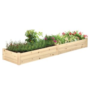 Outsunny Gartenbeet mit 2 Blumenkasten natur 244L x 61