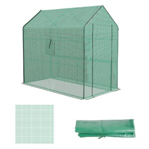 Outsunny Gewächshausfolie mit verstärktem Saum grün 140L x 213B x 190H cm