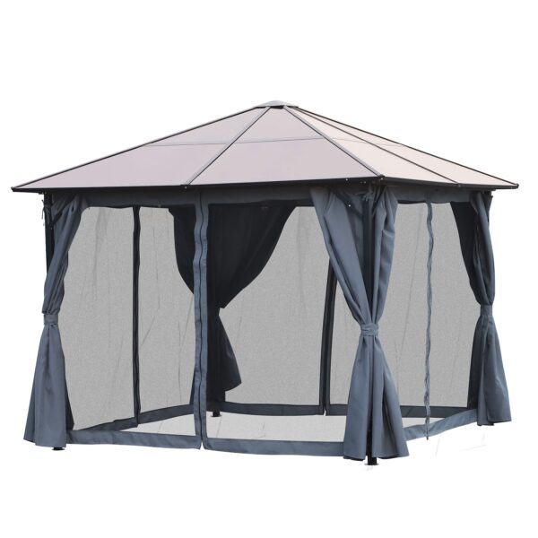 Outsunny Gartenpavillon mit Reißverschlüssen grau 300L x 400B x 265H cm