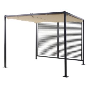 Outsunny Pergola mit verstellbarem Stoffdach schwarz