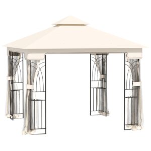 Outsunny Gartenpavillon mit Doppeldach 300 x 300 x 270 cm (LxBxH)