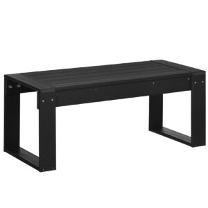 Outsunny Couchtisch mit Beinen schwarz 95L x 42B x 40H cm