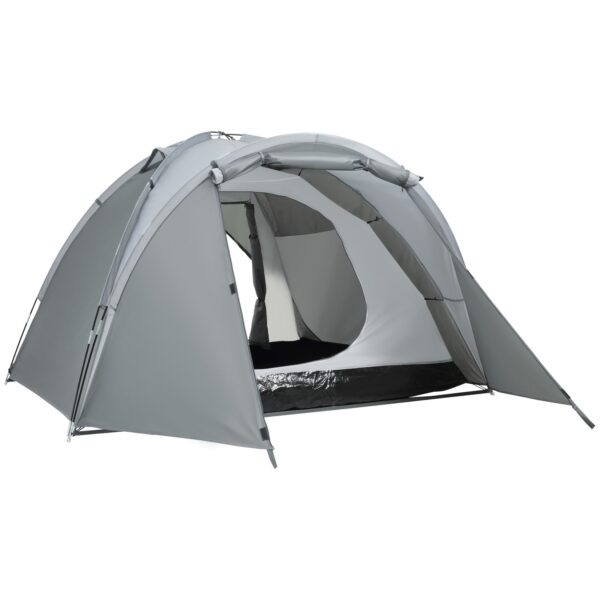 Outsunny Campingzelt mit Meshfenster grau 350L x 220B x 145H cm