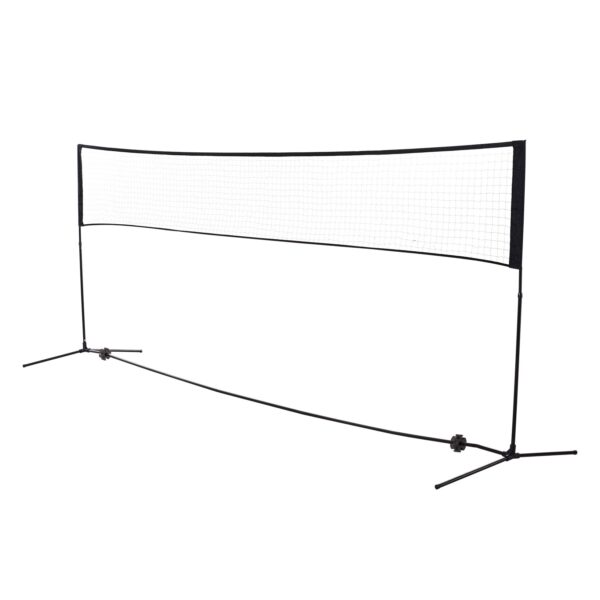 HOMCOM Badmintonnetz höhenverstellbar schwarz 400 x 103 cm x 94-158 cm (BxTxH)