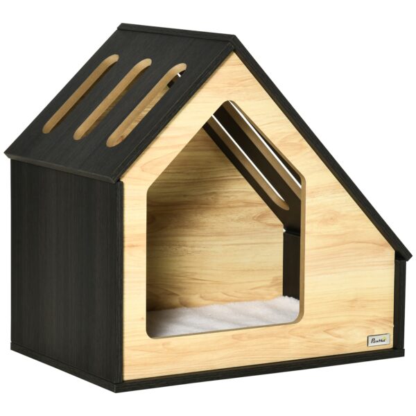 PawHut Hundehütte mit Kissen braun 60B x 40T x 59