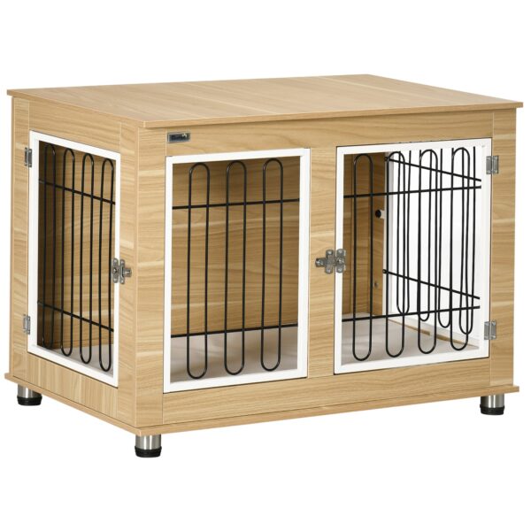 PawHut Hundekäfig mit abschließbaren Türen natur 90L x 58B x 65H cm