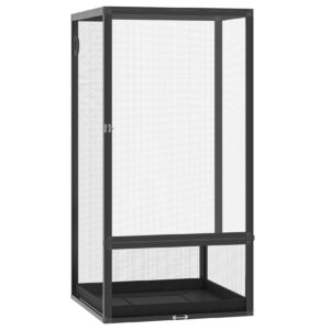 PawHut Reptilienbox mit abnehmbarem Tablett schwarz 60L x 60B x 120H cm