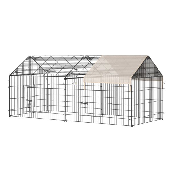 PawHut Kleintiergehege mit zwei großen Türen 220L x 103B x 103H cm