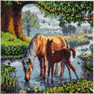 Crystal Art Leinwand Ponys 30x30 cm