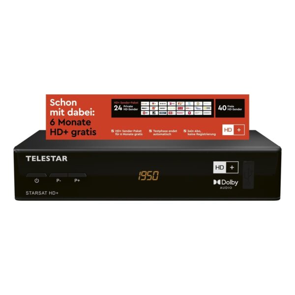 TELESTAR STARSAT HD+ HDTV Satreceiver mit HD+ Kartenleser Mediaplayer