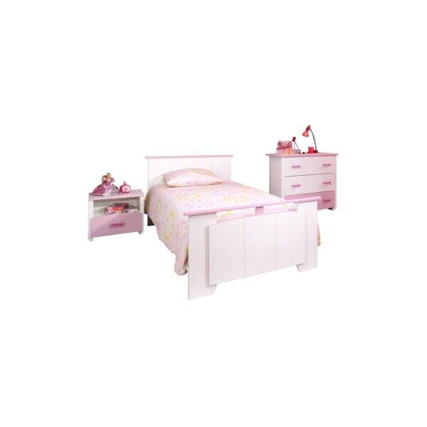 Kinderzimmer Biotiful 3 Parisot 3-teilig Weiß - Rosa